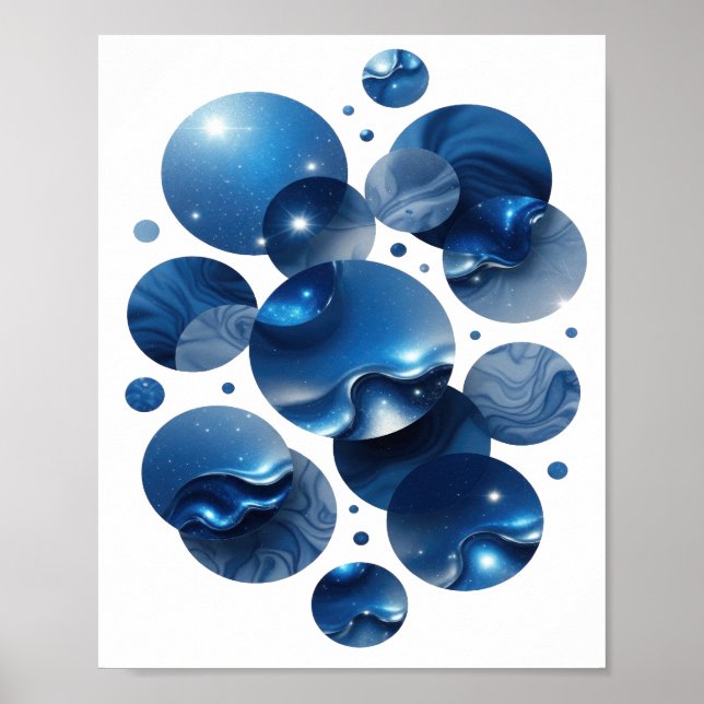 Cool Blue BLUE STARS Print (Front)