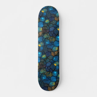 Cool Blue Cellular Colorful Dotted Shape Pattern Skateboard