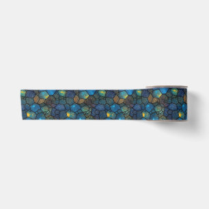 Cool Blue Cellular Colourful Dotted Shape Pattern Satin Ribbon