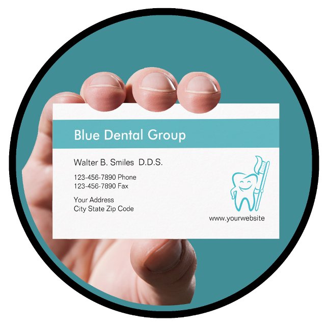 Cool Blue Dentist Business Cards (Creator Uploaded)