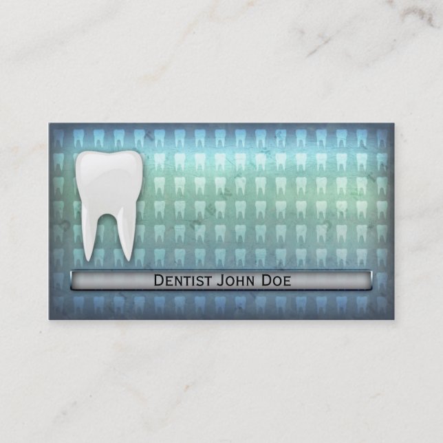 Cool blue dentist dental office business card (Front)