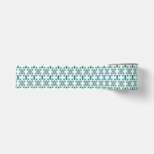 Cool Blue Diamond Pattern Grosgrain Ribbon