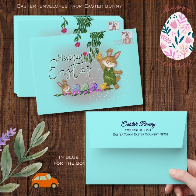  Cool blue Envelope from Easter bunny  (Cool blue Envelope from Easter bunny )