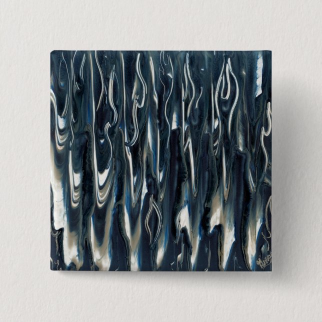 Cool Blue Flame 15 Cm Square Badge (Front)