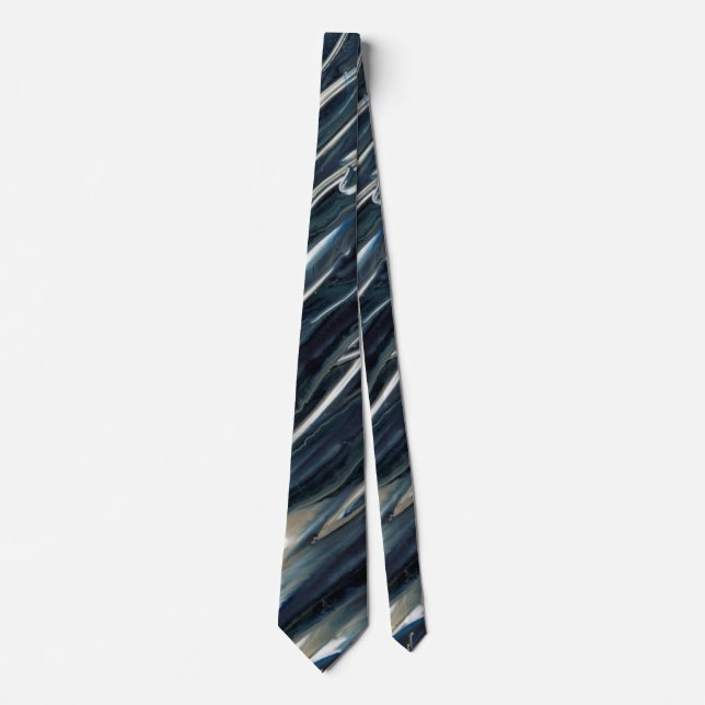 Cool Blue Flame Striped Tie (Front)