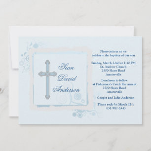Cool Blue Flat Religious Invitation