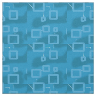 Cool Blue Geometric Circuit Fabric
