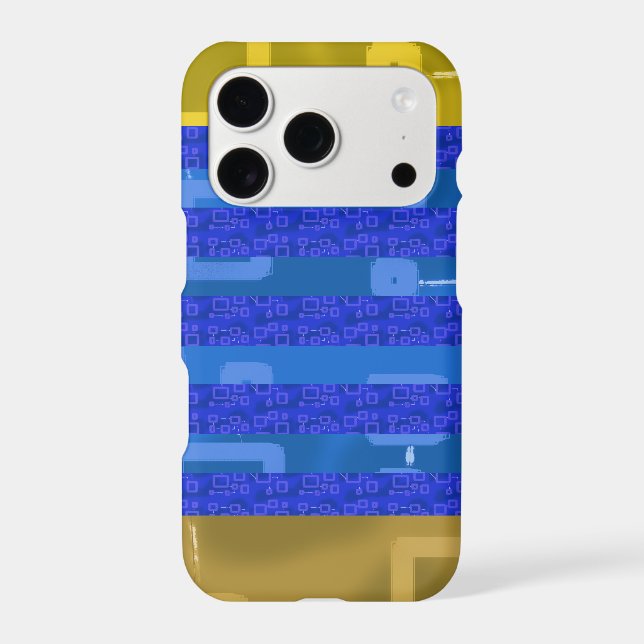 Cool Blue Gold Geometric Stripes (Back)
