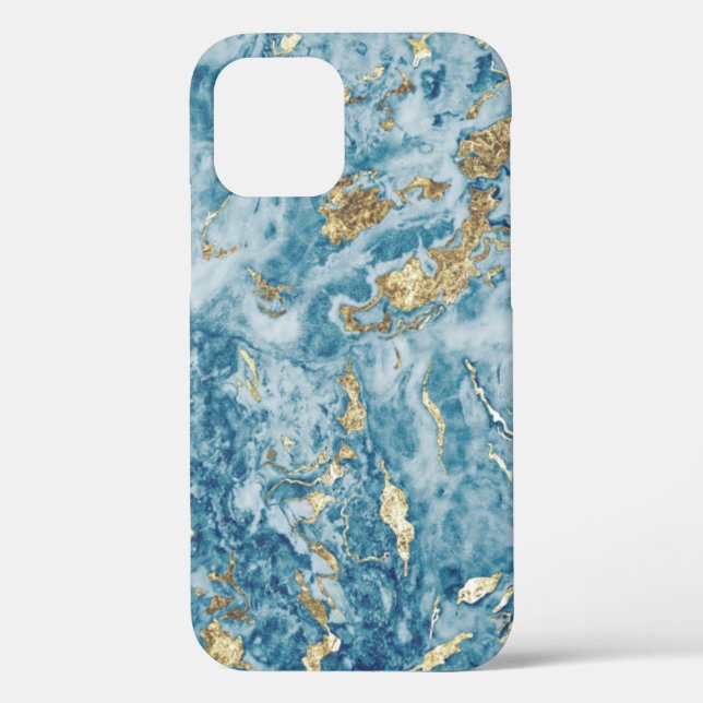 Cool Blue Gold Stone Unique Case-Mate iPhone Case (Back)