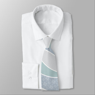 Cool Blue Green Curved Stripes Abstract Waves Tie