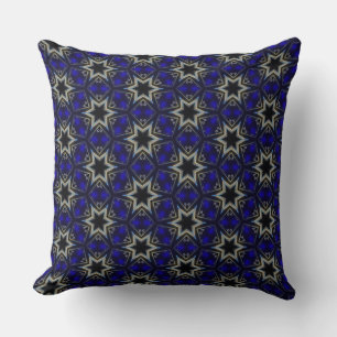 Cool Blue Ice Square with Star Design Throw Pillow
