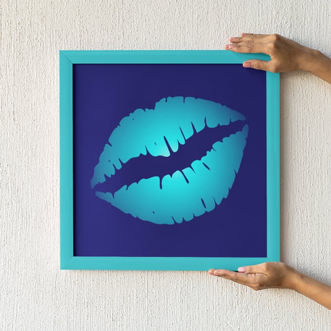 Cool Blue Kiss Poster (Creator Uploaded)