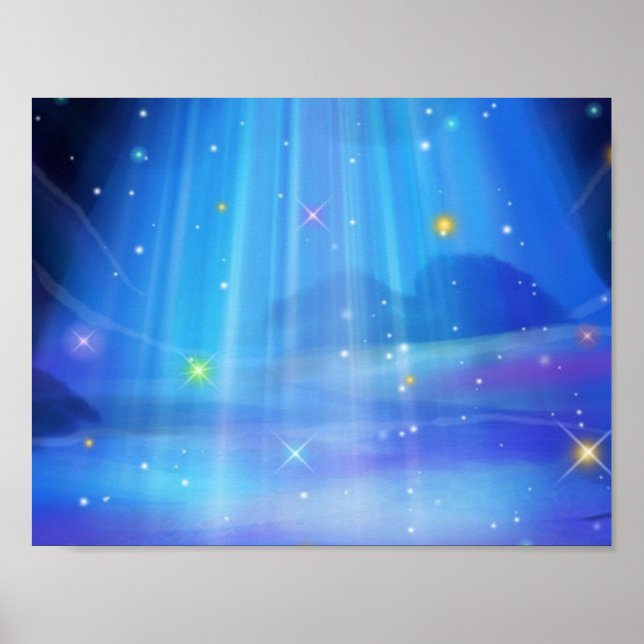 cool blue magical light poster (Front)