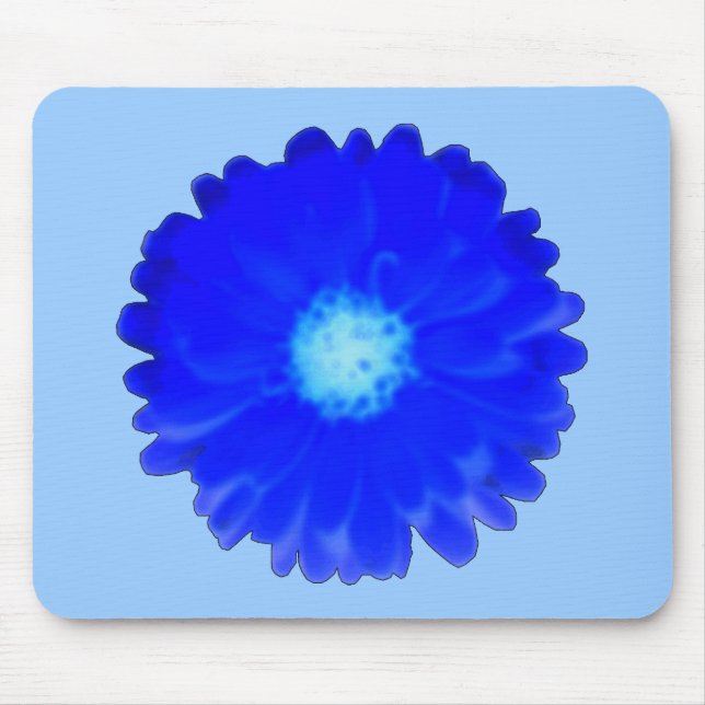 Cool Blue Marigold Mousepad (Front)