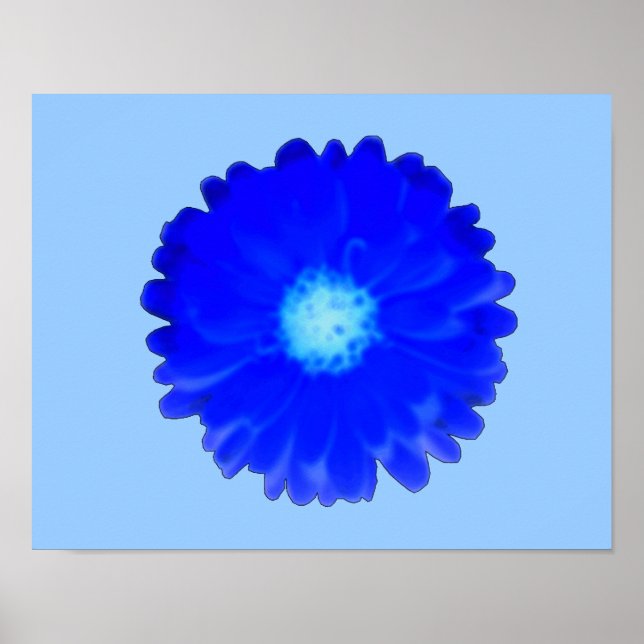 Cool Blue Marigold Poster (Front)