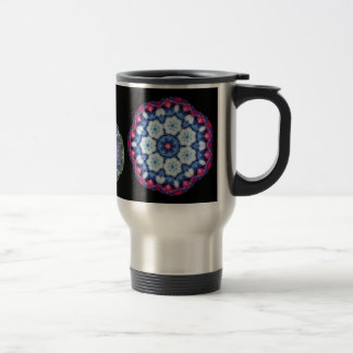 cool blue n pink kaleidoscope travel mug... travel mug
