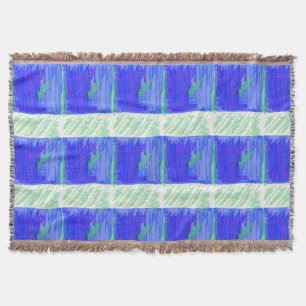 Cool Blue Nautical Abstract Throw Blanket