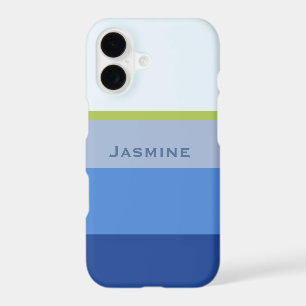 Cool blue nautical stripes personalise name
