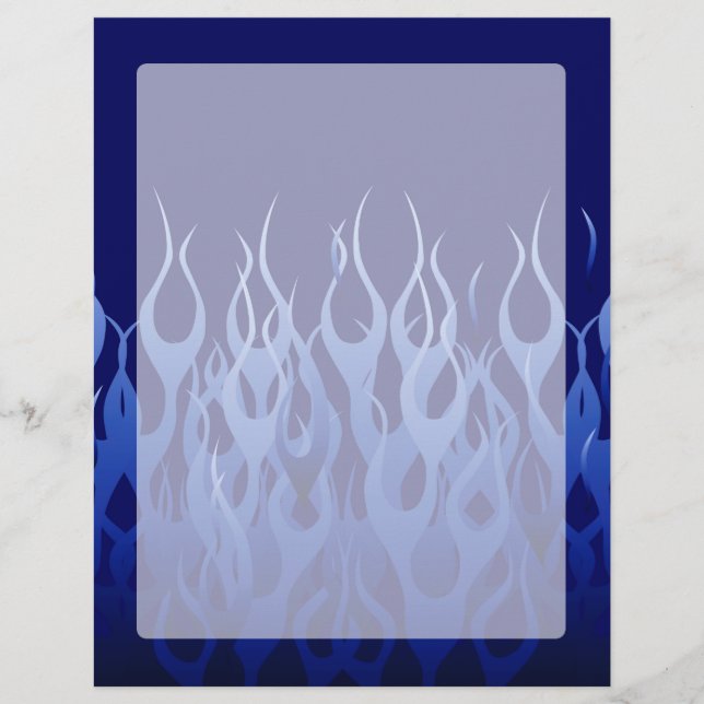 Cool Blue on Blue Racing Flames (Front)
