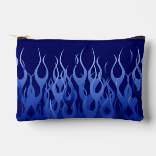 Cool Blue on Blue Racing Flames Accessory Pouch