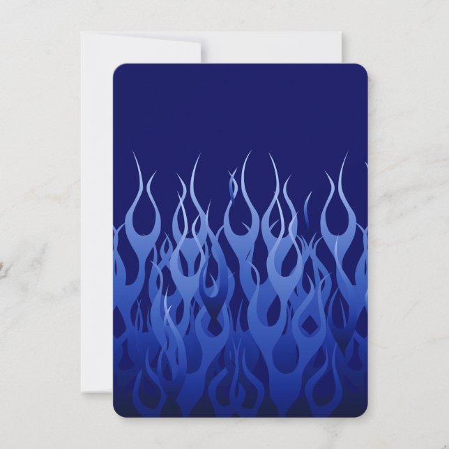 Cool Blue on Blue Racing Flames decorative (Front)