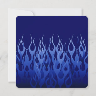 Cool Blue on Blue Racing Flames decorative