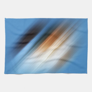 COOL Blue Orange Yellow Red Black Stripes Tea Towel
