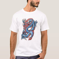 Cool Blue Oriental Dragon Tattoo