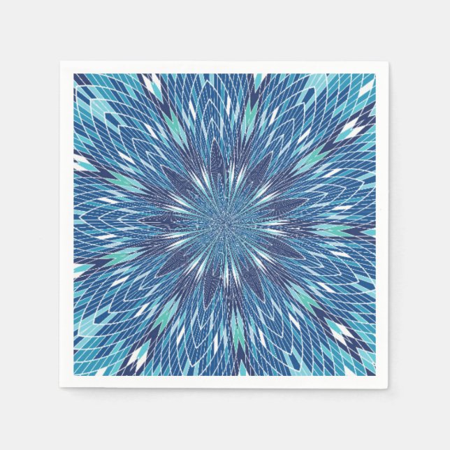 Cool Blue Pattern Paper Napkins (Front)