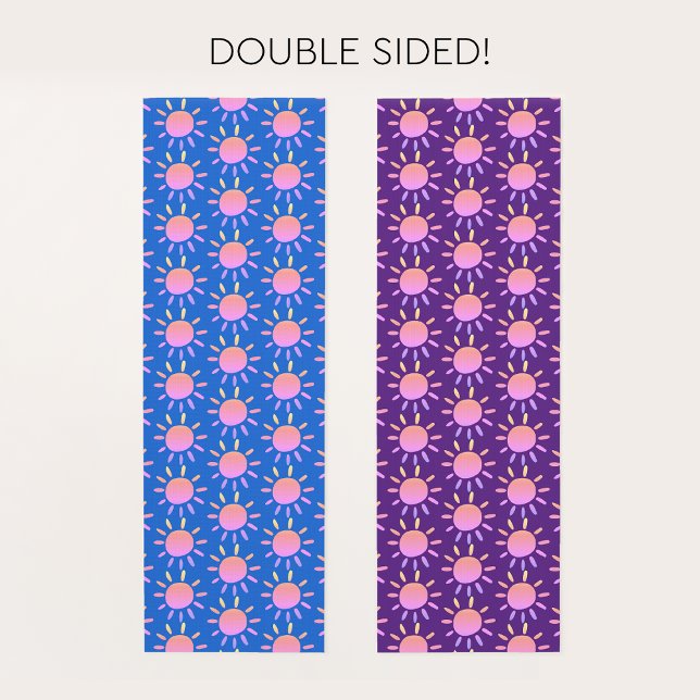 Cool Blue Pink Purple Gradient Summer Sun Pattern Yoga Mat (Creator Uploaded)