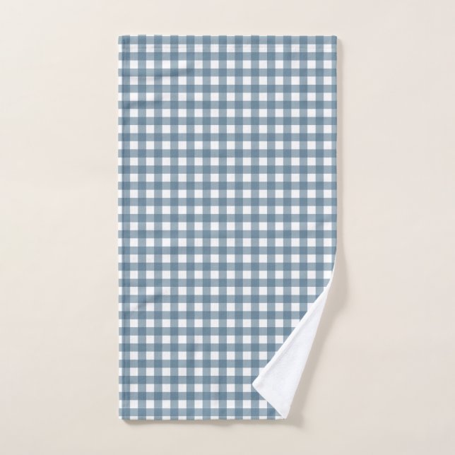 Cool blue plaid hand towel (Hand Towel)