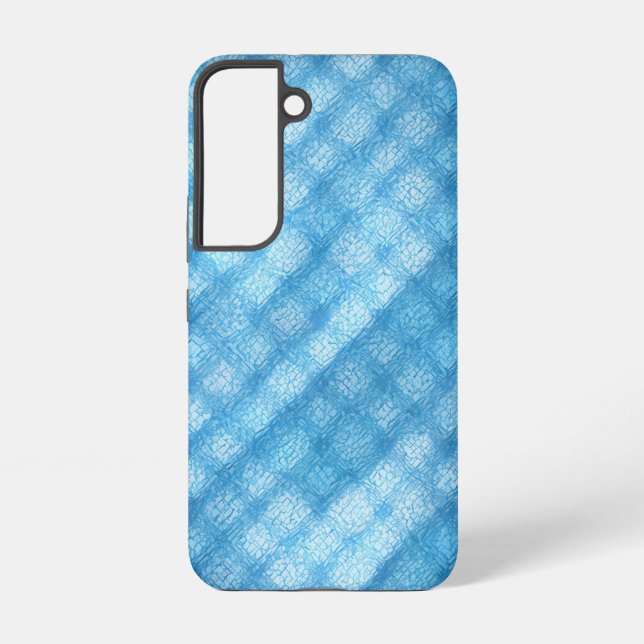 Cool Blue Quilted Texture Phone Case (Back)