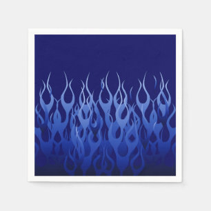 Cool Blue Racing Flames Style Napkin