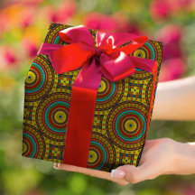 Cool Blue Red Yellow Retro Geometric Ethnic Tribal