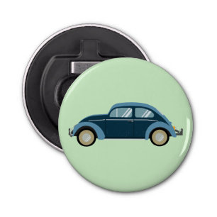 cool blue retro car with scuffs bottle opener