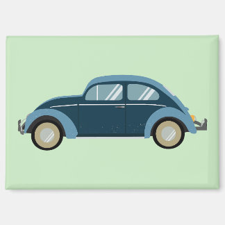 cool blue retro car with scuffs magnet