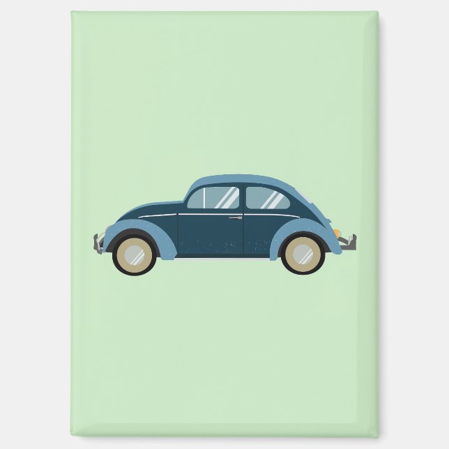 cool blue retro car with scuffs magnet (Front)