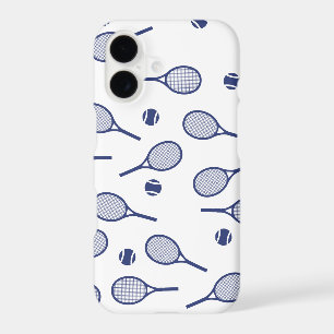 Cool Blue Retro Racquets Pattern Tennis Player
