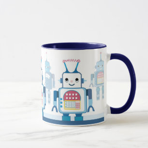 Cool Blue Robots Robotic Coffee Mugs
