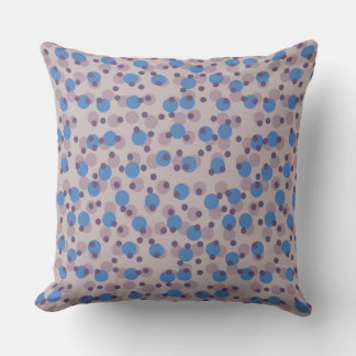 cool blue, rose and purple dots cushion