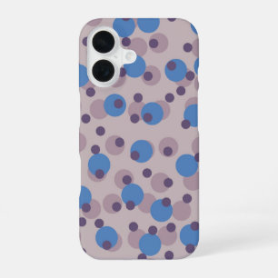 cool blue, rose and purple dots iPhone 16 case