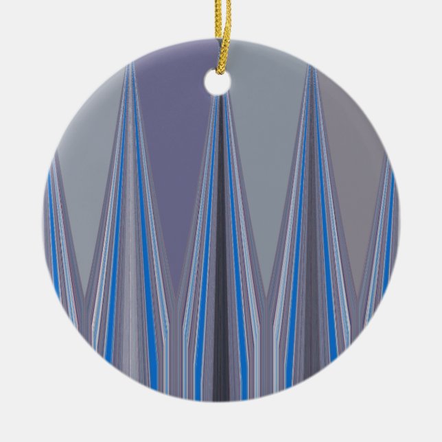 Cool Blue Seamless Design Ceramic Ornament (Front)