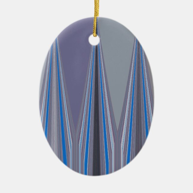 Cool Blue Seamless Design Ceramic Tree Decoration (Front)