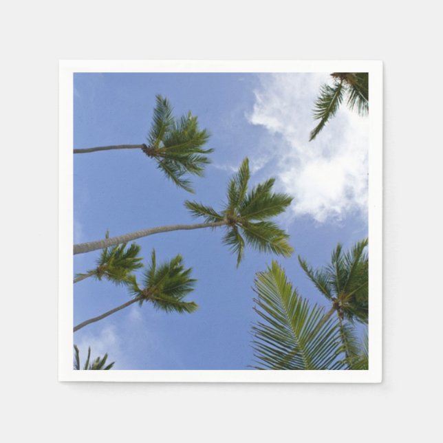 Cool Blue Sky and Palm Trees Napkin (Front)
