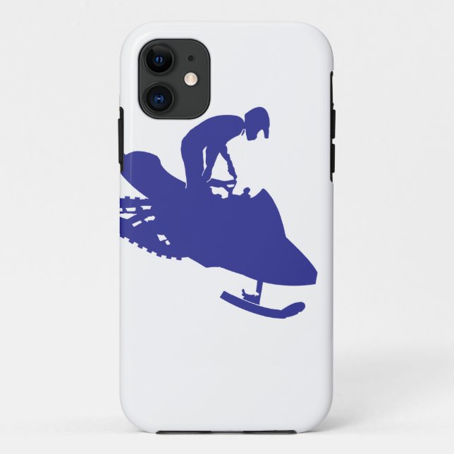 Cool Blue Snowmobiler Case-Mate iPhone Case (Back)
