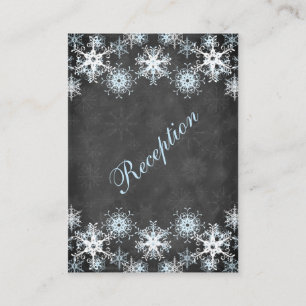 Cool Blue Snowy Chalkboard Wedding Enclosure Card