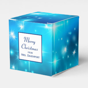 Cool Blue Sparkling Lights Abstract Space Favour Box