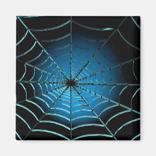 Cool Blue Spider Web Magnet