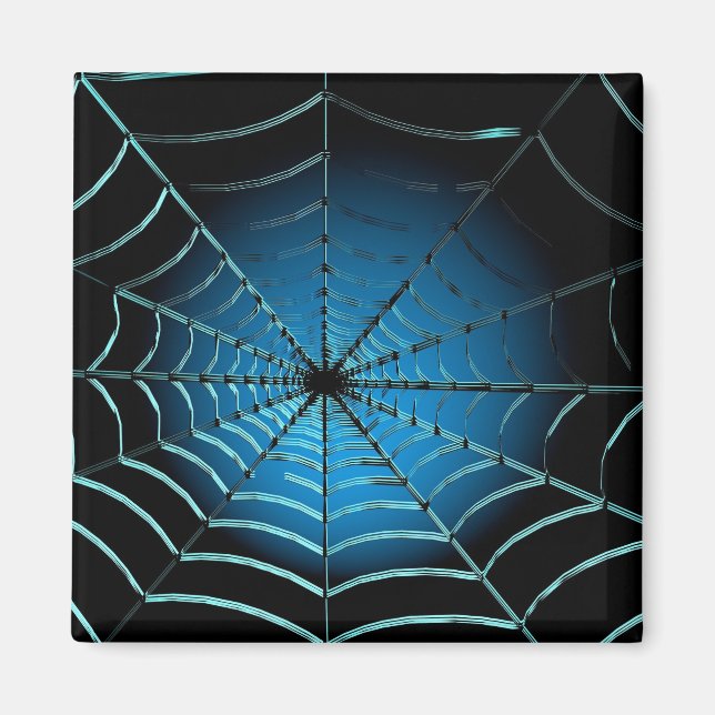 Cool Blue Spider Web Magnet (Front)