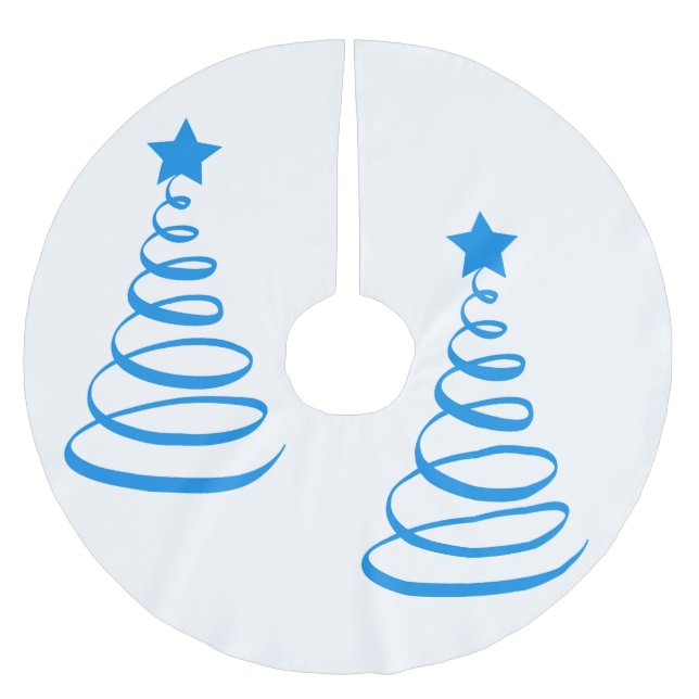 **COOL BLUE SPIRAL CHRISTMAS TREES** BRUSHED POLYESTER TREE SKIRT (Front)
